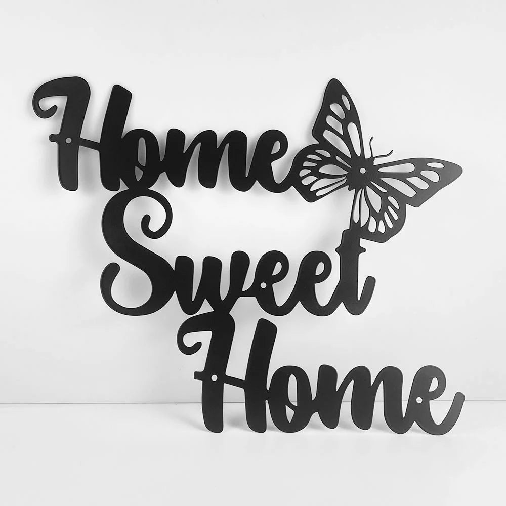 Semn Decorativ Metalic "Home Sweet Home" — Ornament de Perete Rustic pentru Living și Hol