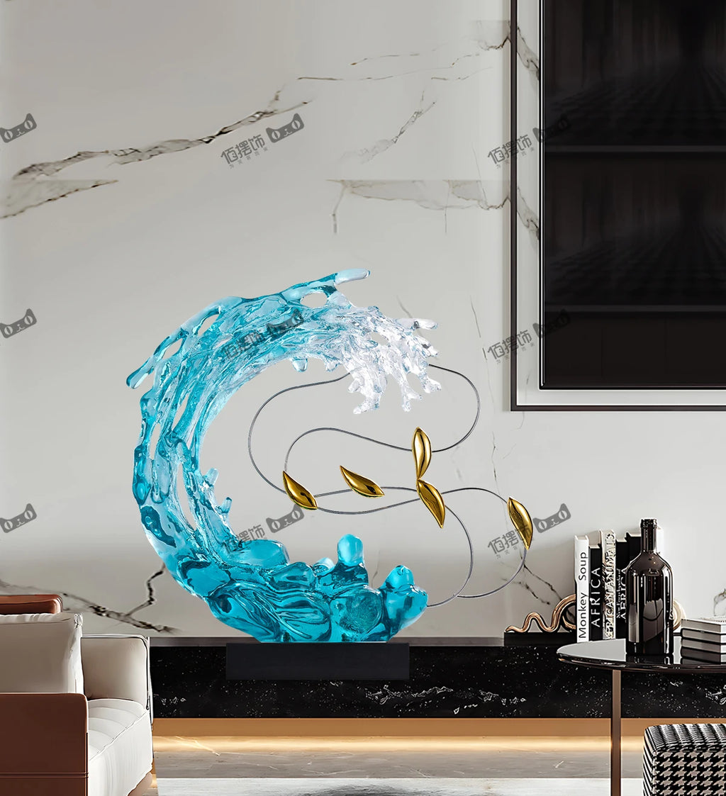 Sculptură Decorativă Abstractă din Rășină — Decor Luxury pentru Living, Vilă și Birou