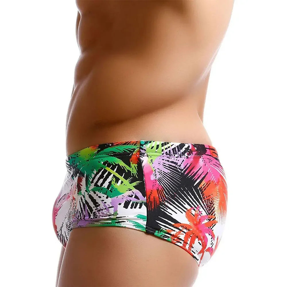 Short de Baie Bărbați Multicolor cu Palmieri — cu sau fără Bureți, M-XXXL