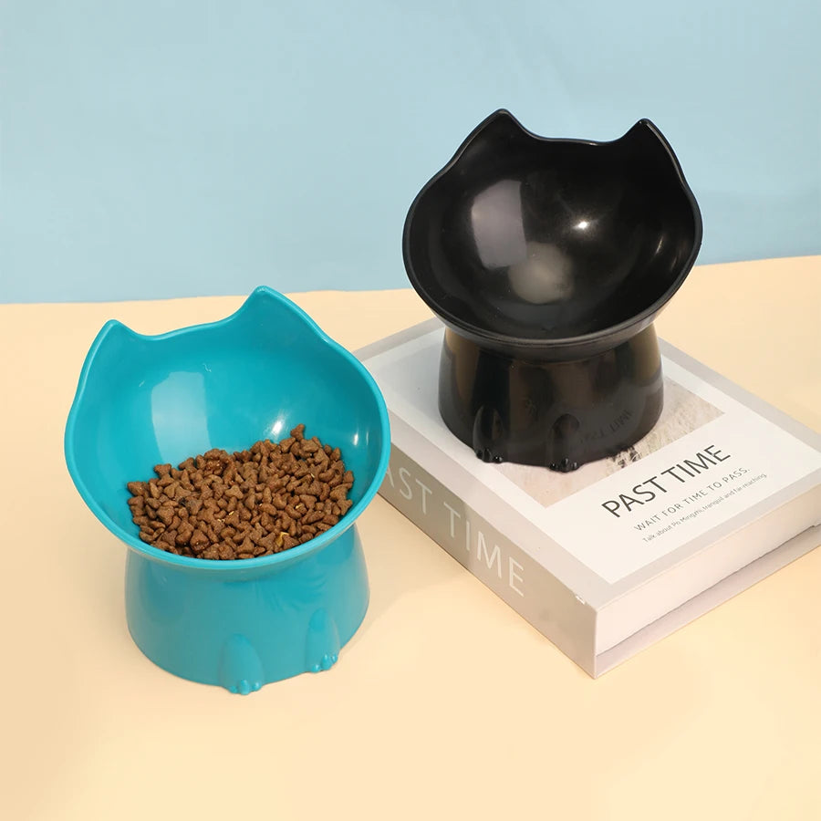 Bol Ridicat pentru Pisici WhiskerWare — Anti-Răsturnare cu Margine Înclinată