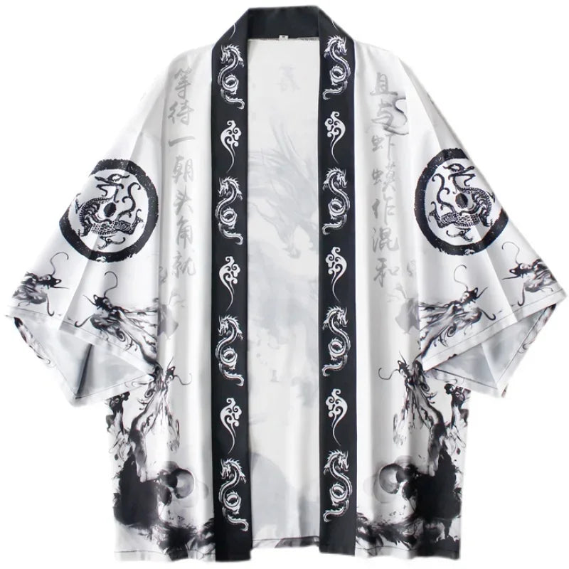 Kimono Haori Tradițional Japonez — Unisex, Stil Samurai & Anime Streetwear, Vară