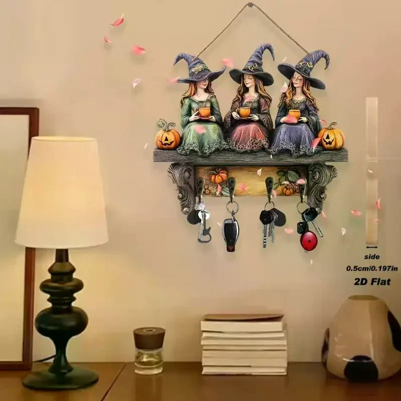 Ornament Decorativ din Lemn — Halloween & Sărbători, Set Cadou pentru Interior & Exterior