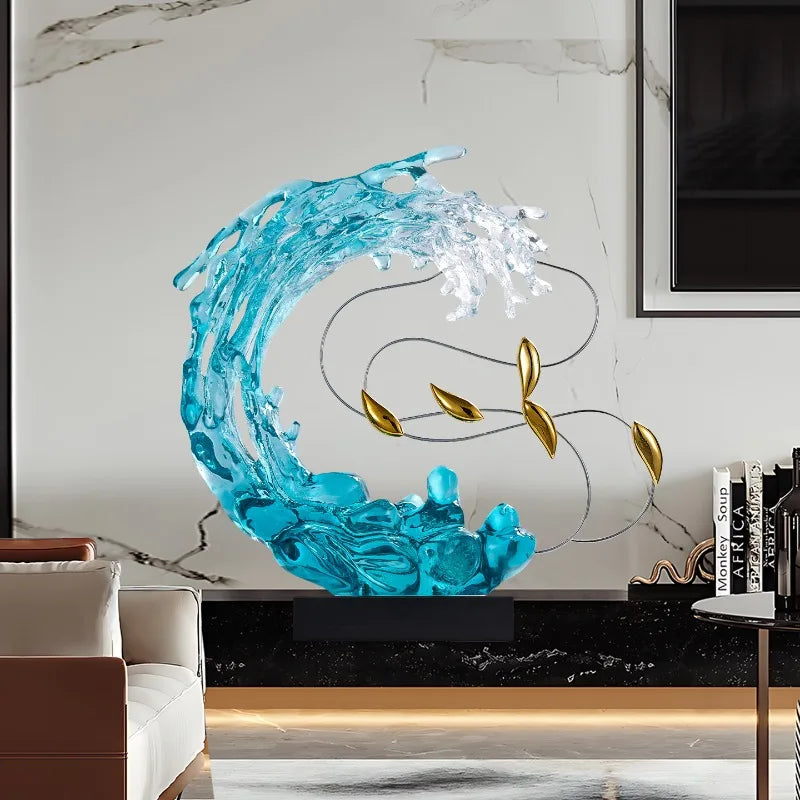 Sculptură Decorativă Abstractă din Rășină — Decor Luxury pentru Living, Vilă și Birou