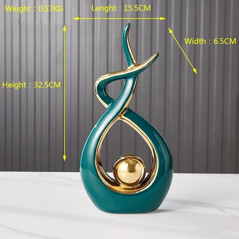 Figurină Ceramică Nordică — Sculptură Înger Retro Feng Shui pentru Living & Birou