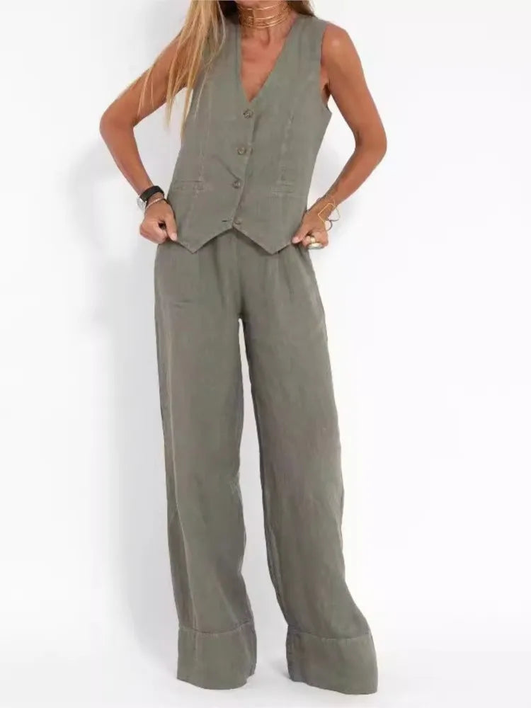 Set Damă Vestă + Pantaloni - Ținută Elegantă Casual