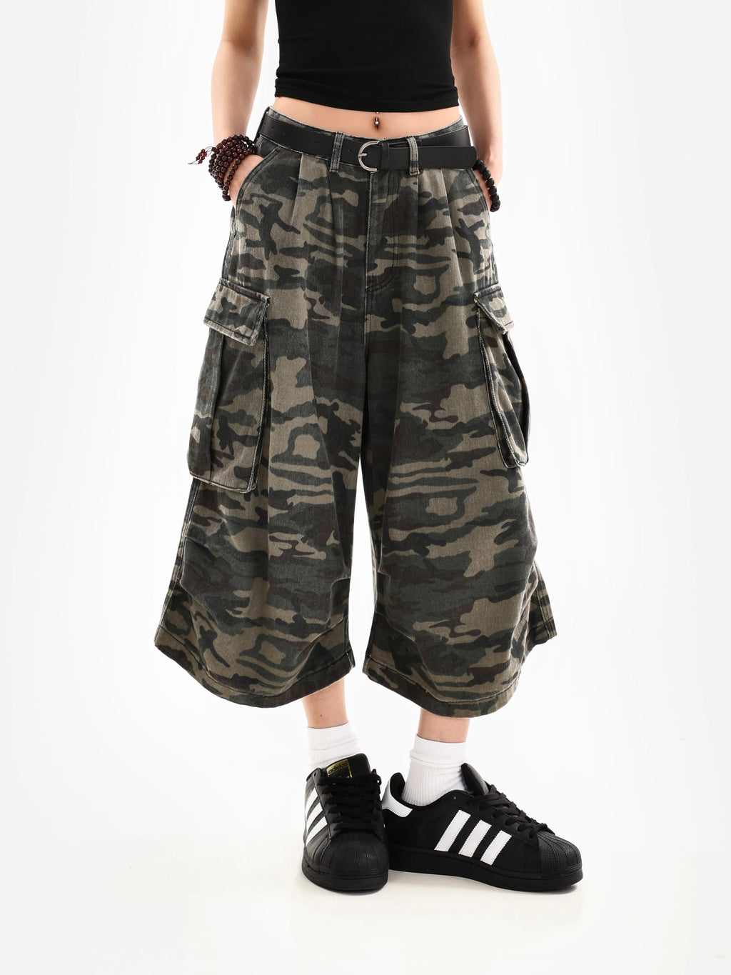 Pantaloni Cargo Camuflaj Unisex — Pantaloni Scurți & Lungi, Street Style, Vară