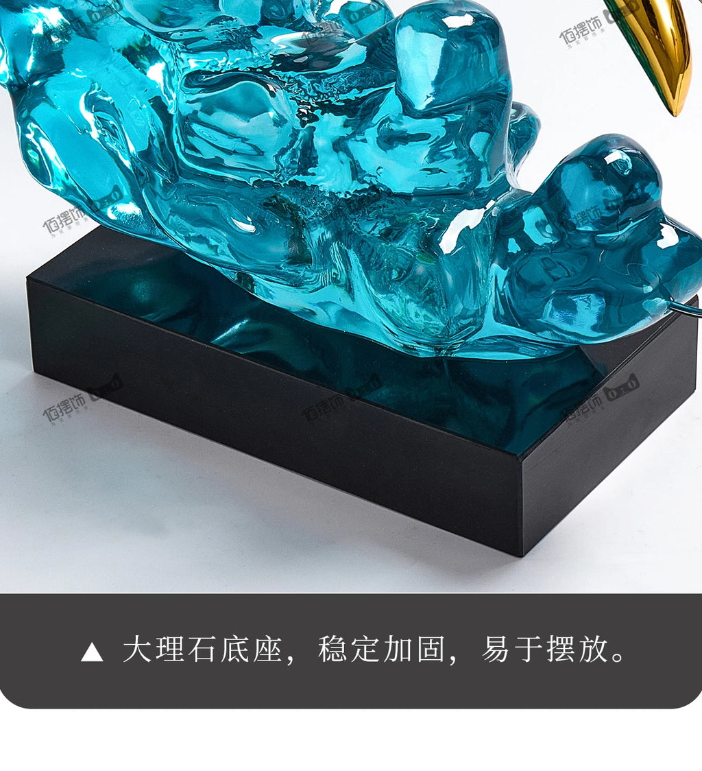 Sculptură Decorativă Abstractă din Rășină — Decor Luxury pentru Living, Vilă și Birou