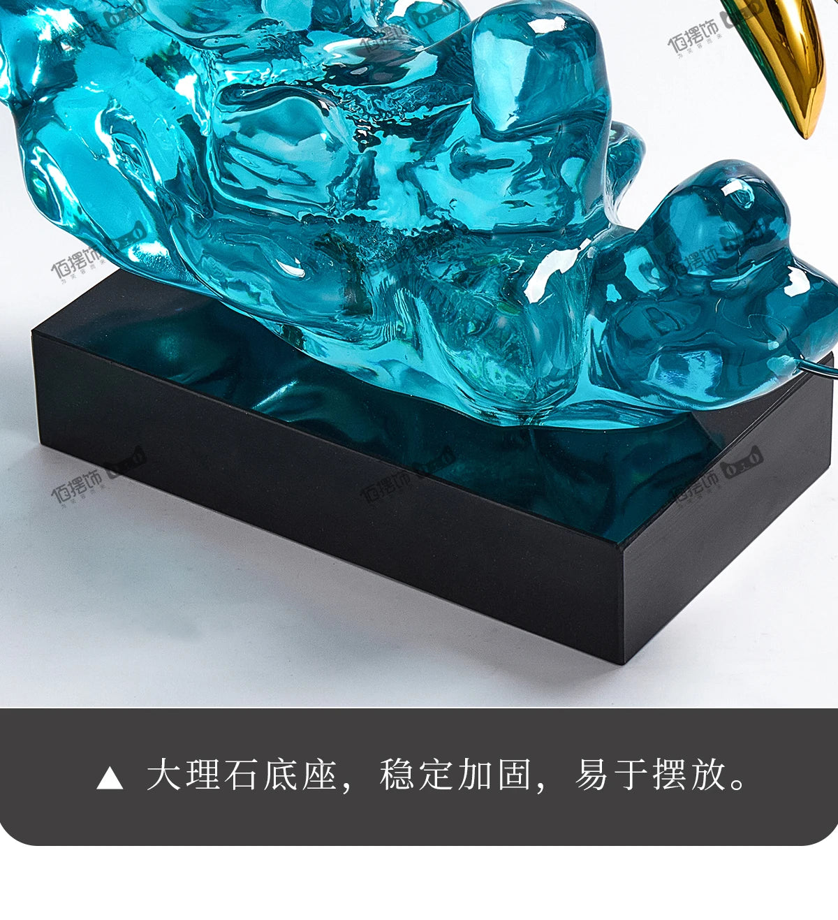 Sculptură Decorativă Abstractă din Rășină — Decor Luxury pentru Living, Vilă și Birou