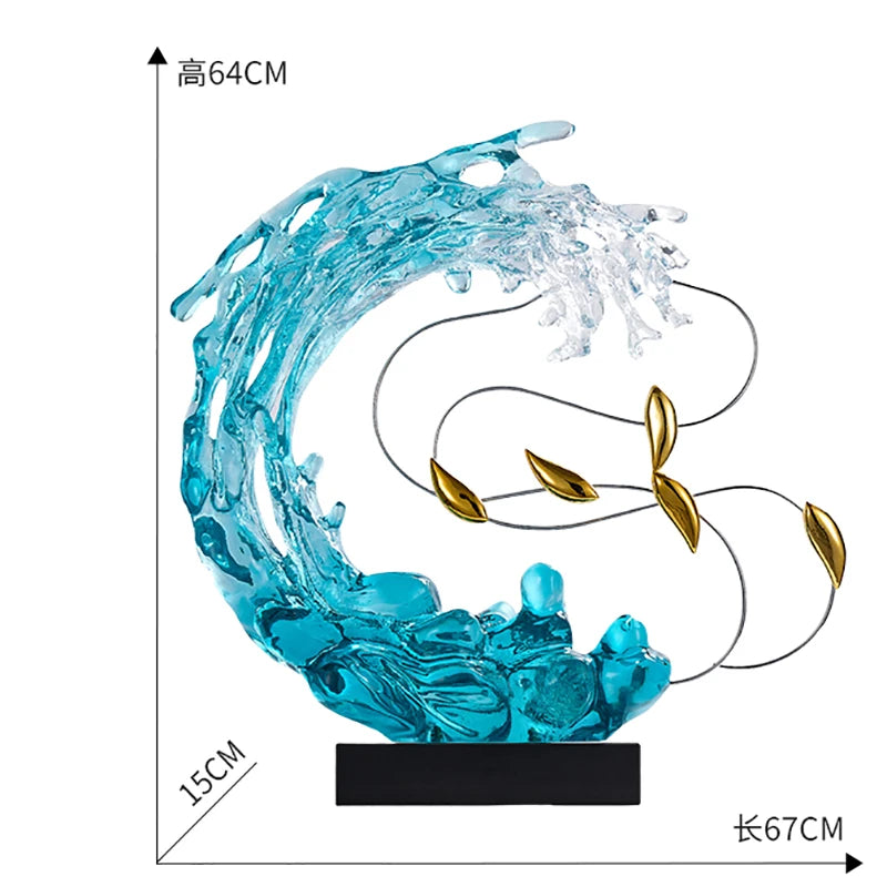 Sculptură Decorativă Abstractă din Rășină — Decor Luxury pentru Living, Vilă și Birou