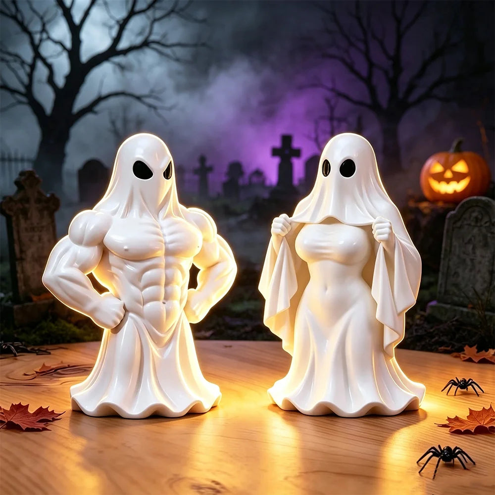 Figurine Fantomă 3D Haioase de Halloween – A, B sau Set