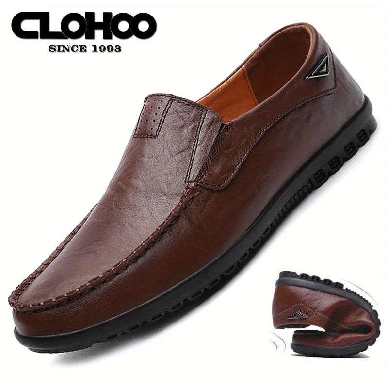 Mocasini Bărbați CLOHOO – Slip-On din Piele, Confortabili, Anti-Alunecare