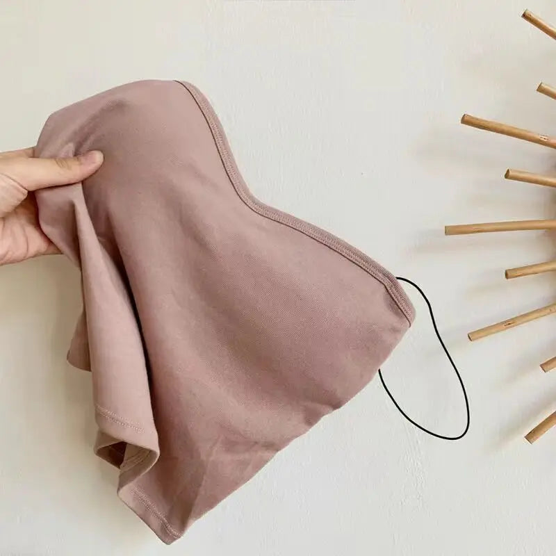 Bustier Damă din Bumbac Seamless cu Bretele — Top Crop Fără Mâneci, Vară