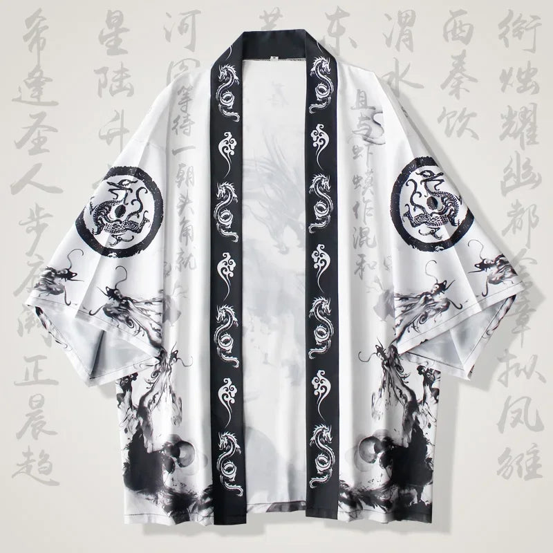 Kimono Haori Tradițional Japonez — Unisex, Stil Samurai & Anime Streetwear, Vară
