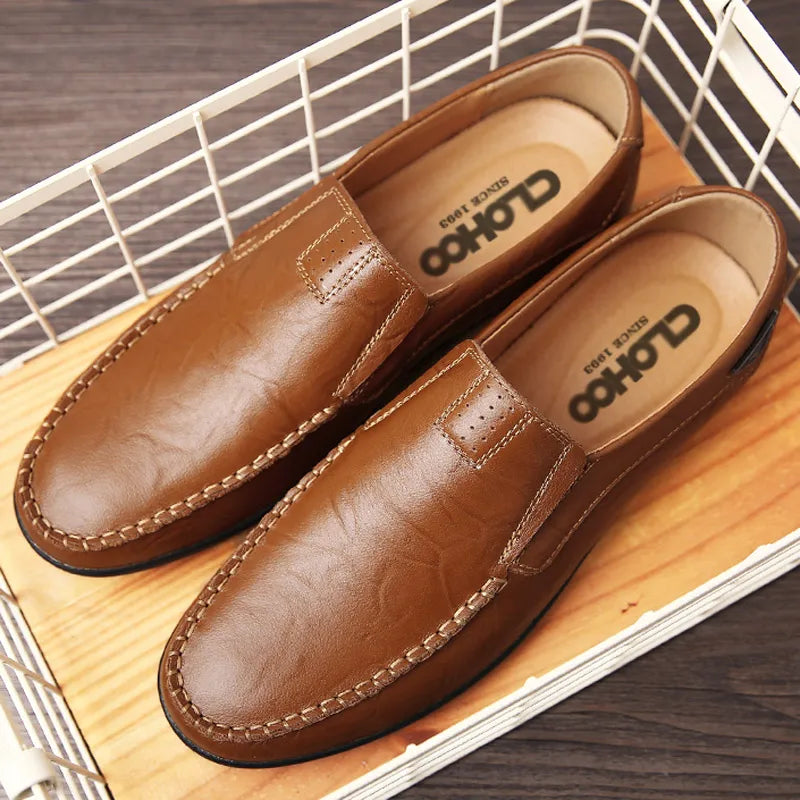 Mocasini Bărbați CLOHOO – Slip-On din Piele, Confortabili, Anti-Alunecare