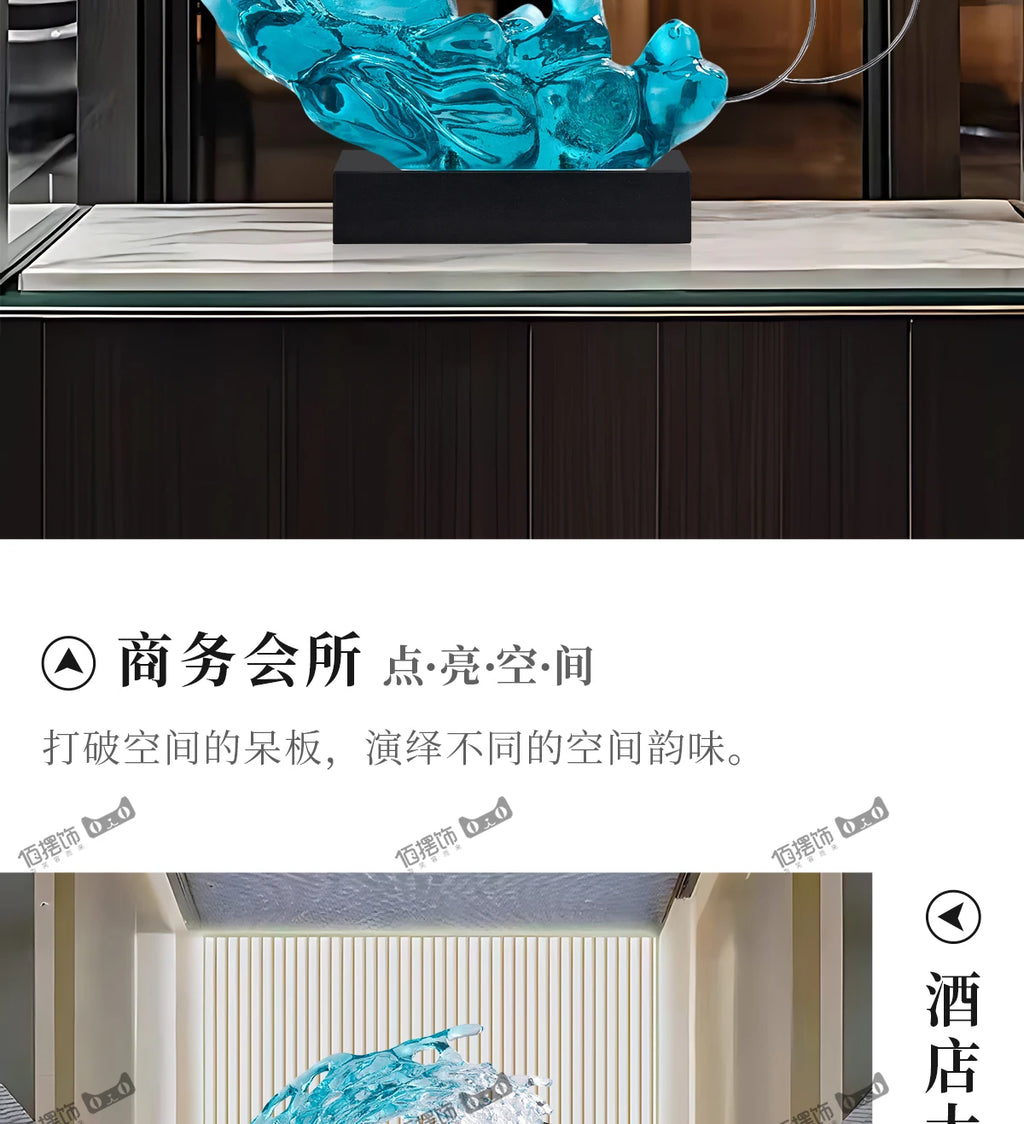 Sculptură Decorativă Abstractă din Rășină — Decor Luxury pentru Living, Vilă și Birou
