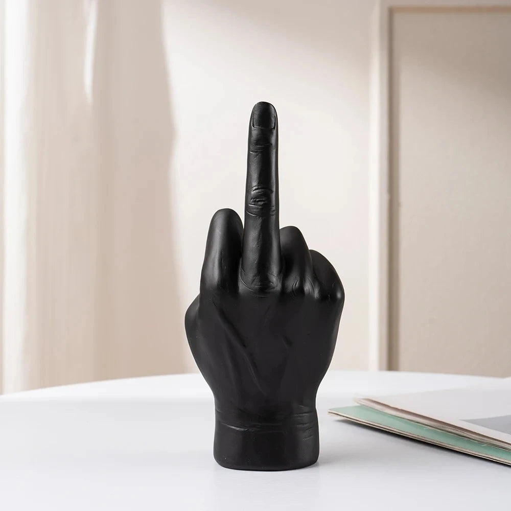 Figurină Decorativă din Rășină — Middle Finger Hip Hop Style pentru Birou & Living