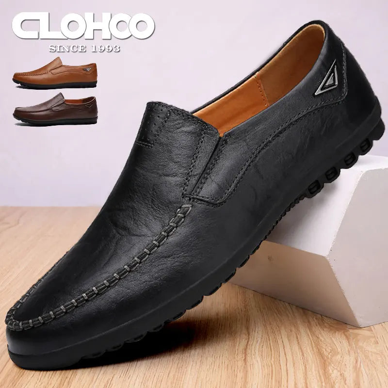 Mocasini Bărbați CLOHOO – Slip-On din Piele, Confortabili, Anti-Alunecare