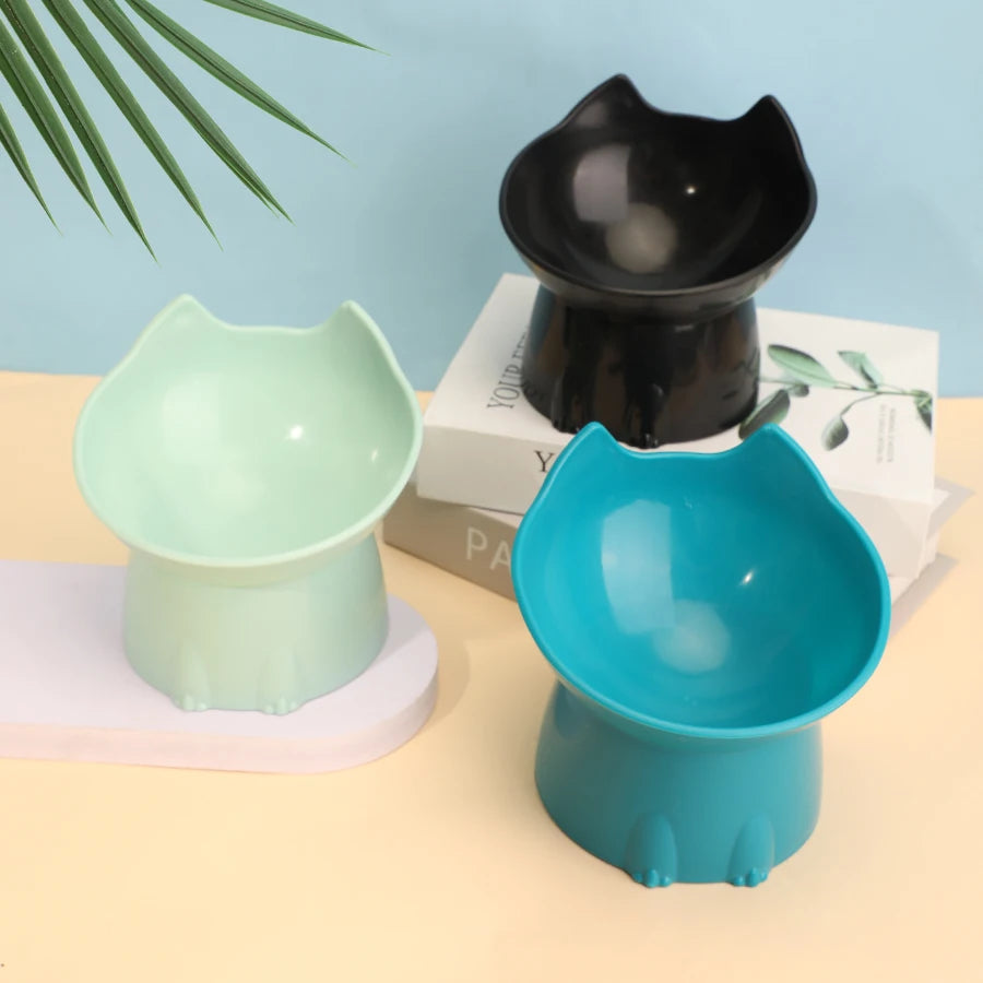 Bol Ridicat pentru Pisici WhiskerWare — Anti-Răsturnare cu Margine Înclinată