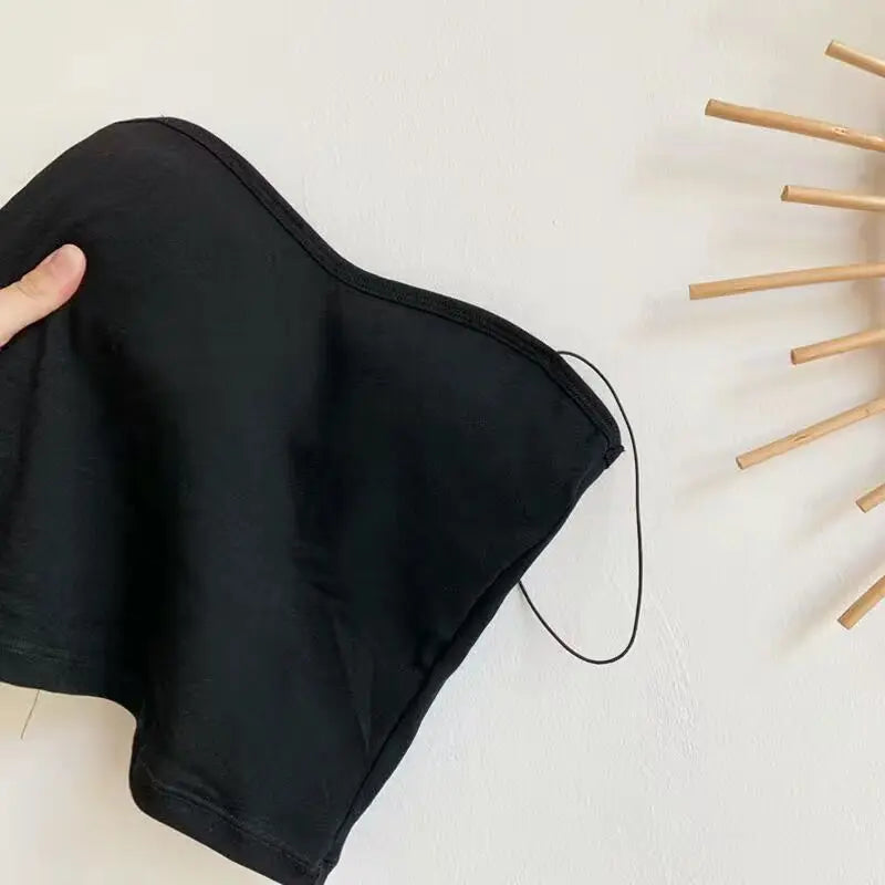 Bustier Damă din Bumbac Seamless cu Bretele — Top Crop Fără Mâneci, Vară