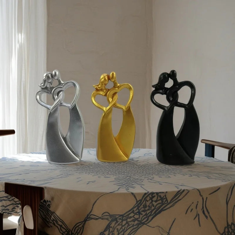 Figurină Decorativă Cuplu - Stil Nordic, Cadou Nuntă, Decor Casă din Rășină