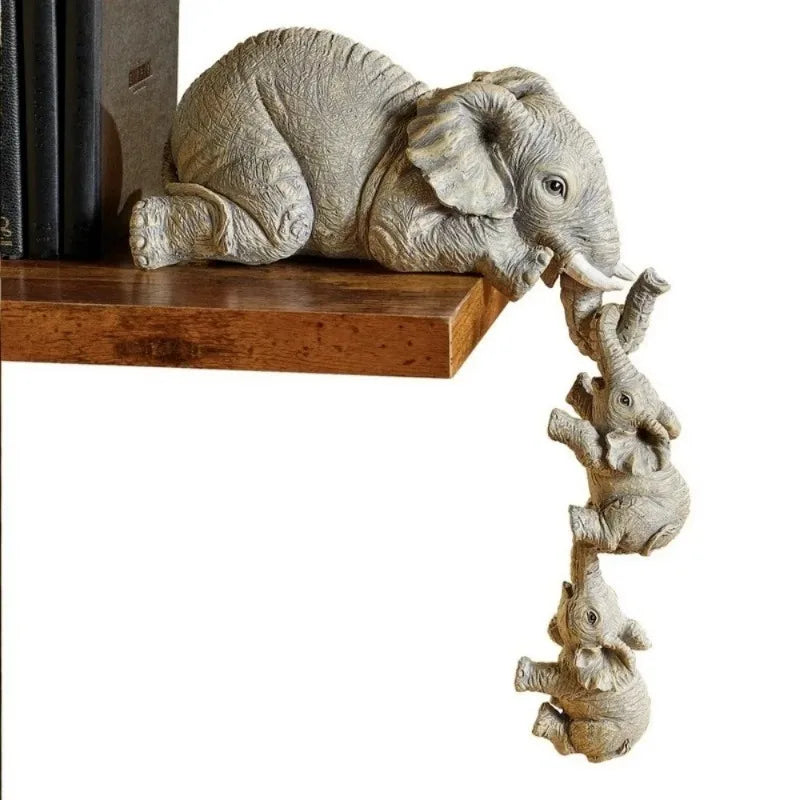 Set 3 Elefanți Decorativi din Rășină — Figurine Handmade pentru Living & Cadou