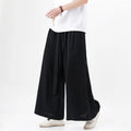 Pantaloni Wide Leg Bărbați — Stil Japonez Kimono, Bumbac & In, Streetwear Retro Vară
