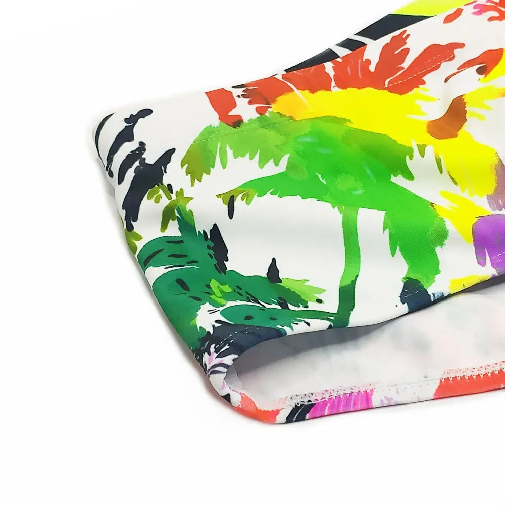 Short de Baie Bărbați Multicolor cu Palmieri — cu sau fără Bureți, M-XXXL