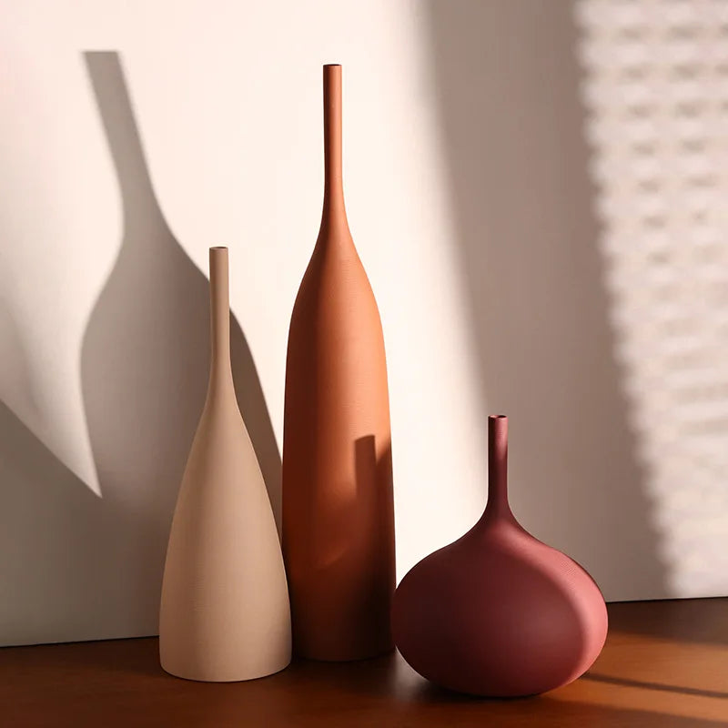 Vază Ceramică Handmade — Stil Retro Wabi-Sabi din Porțelan Alb pentru Living & Decor