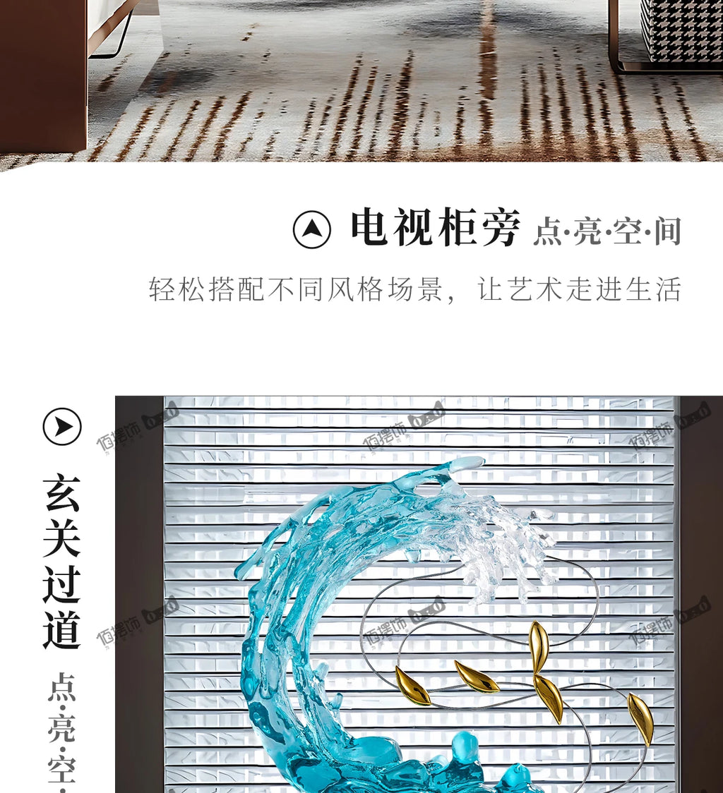 Sculptură Decorativă Abstractă din Rășină — Decor Luxury pentru Living, Vilă și Birou