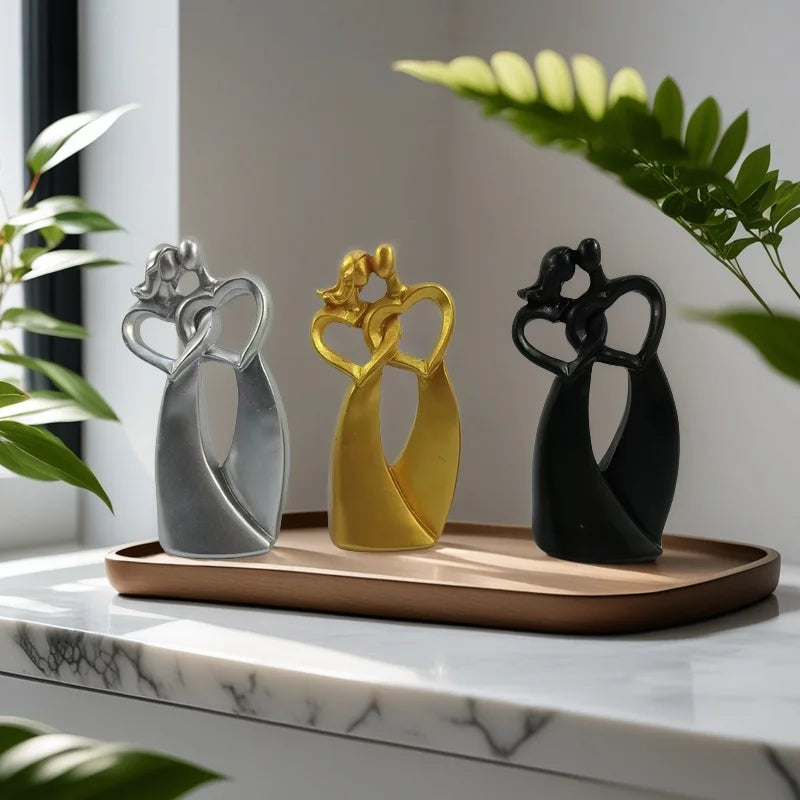 Figurină Decorativă Cuplu - Stil Nordic, Cadou Nuntă, Decor Casă din Rășină