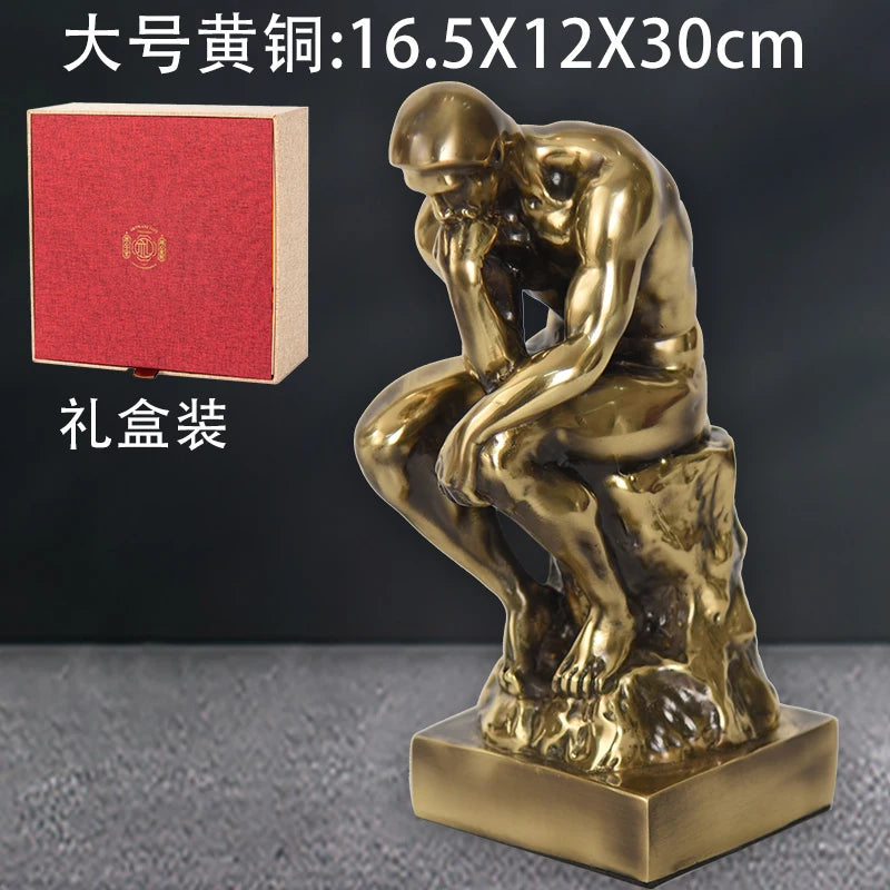 Sculptură Decorativă "Gânditorul" în Stil Rodin — Figurină din Rășină pentru Living și Birou