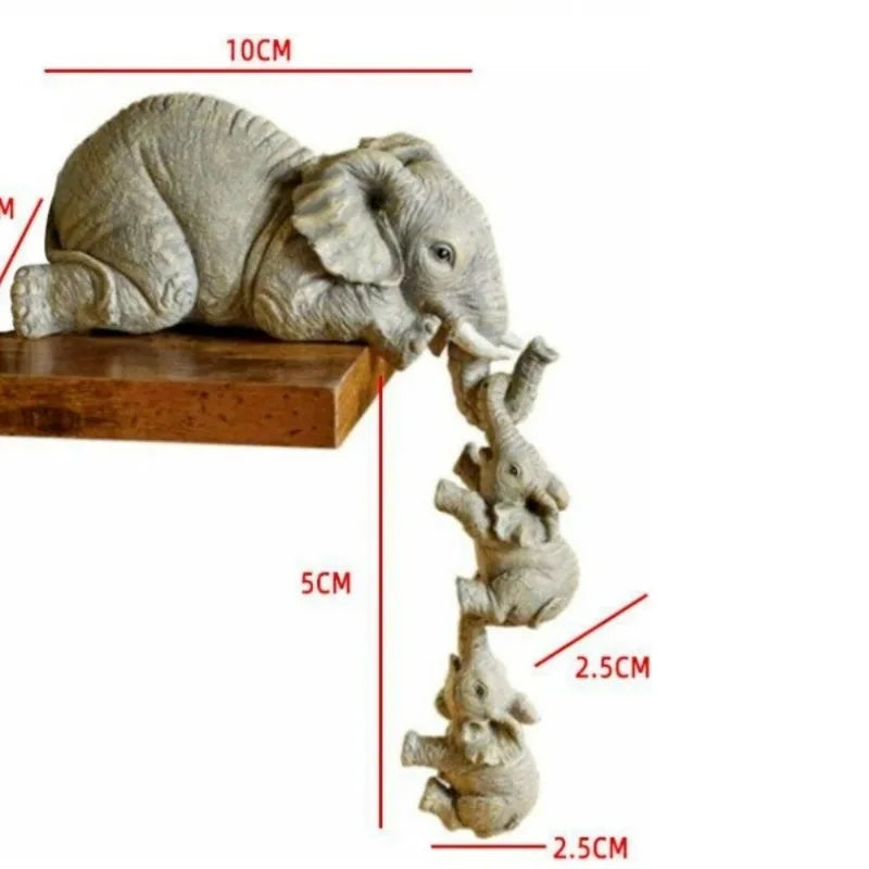 Set 3 Elefanți Decorativi din Rășină — Figurine Handmade pentru Living & Cadou
