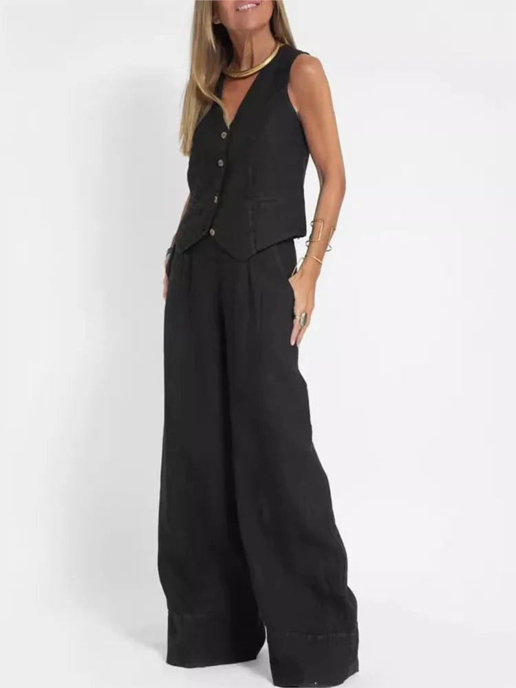 Set Damă Vestă + Pantaloni - Ținută Elegantă Casual