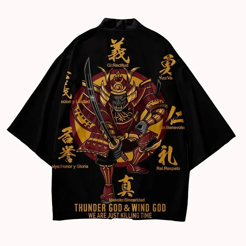 Kimono Haori Tradițional Japonez — Unisex, Stil Samurai & Anime Streetwear, Vară