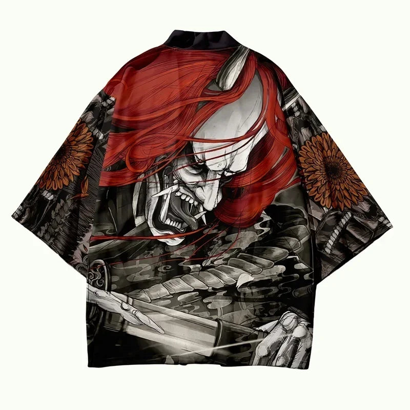 Kimono Haori Tradițional Japonez — Unisex, Stil Samurai & Anime Streetwear, Vară