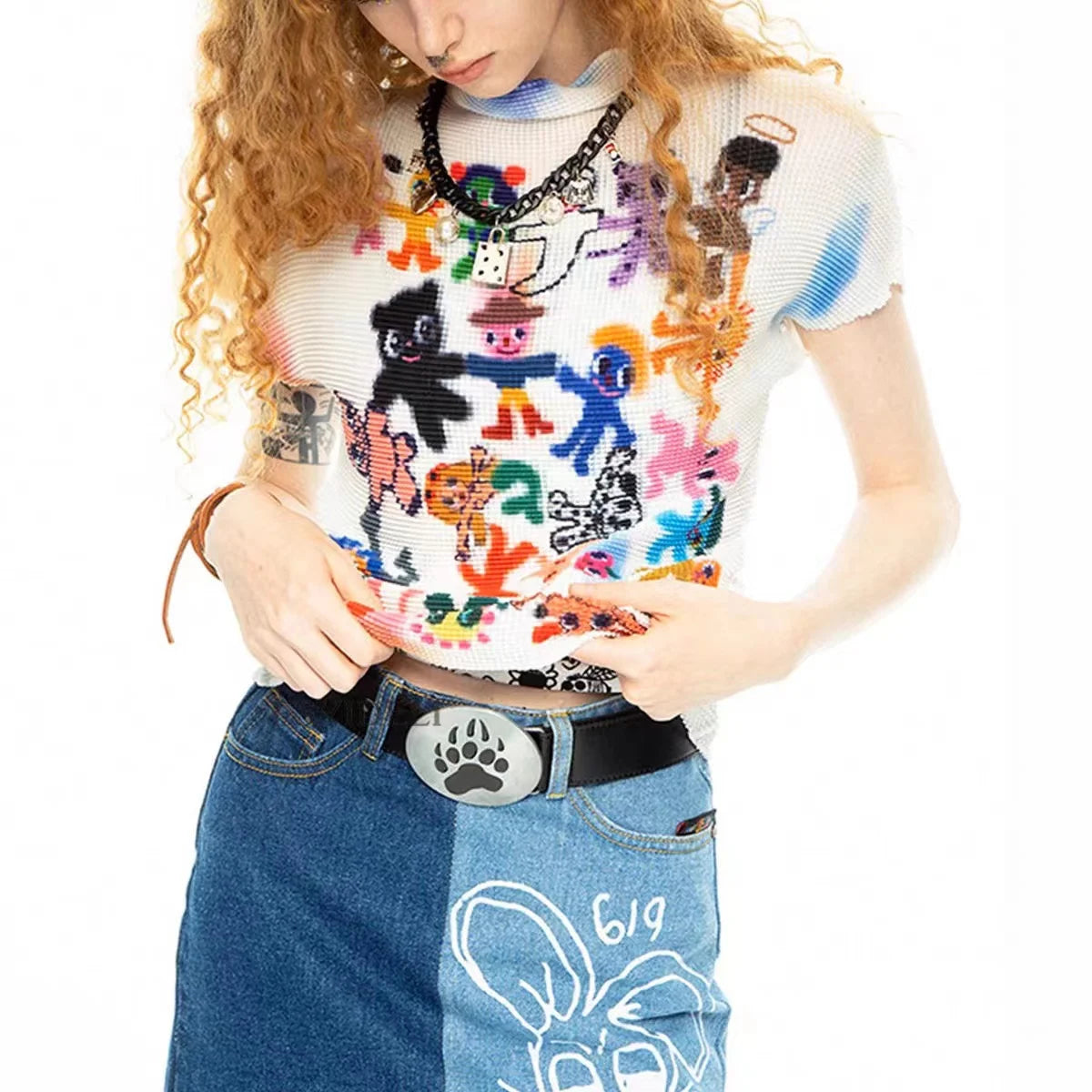 Tricou Bodycon Tie Dye pentru Femei — Model Colorat