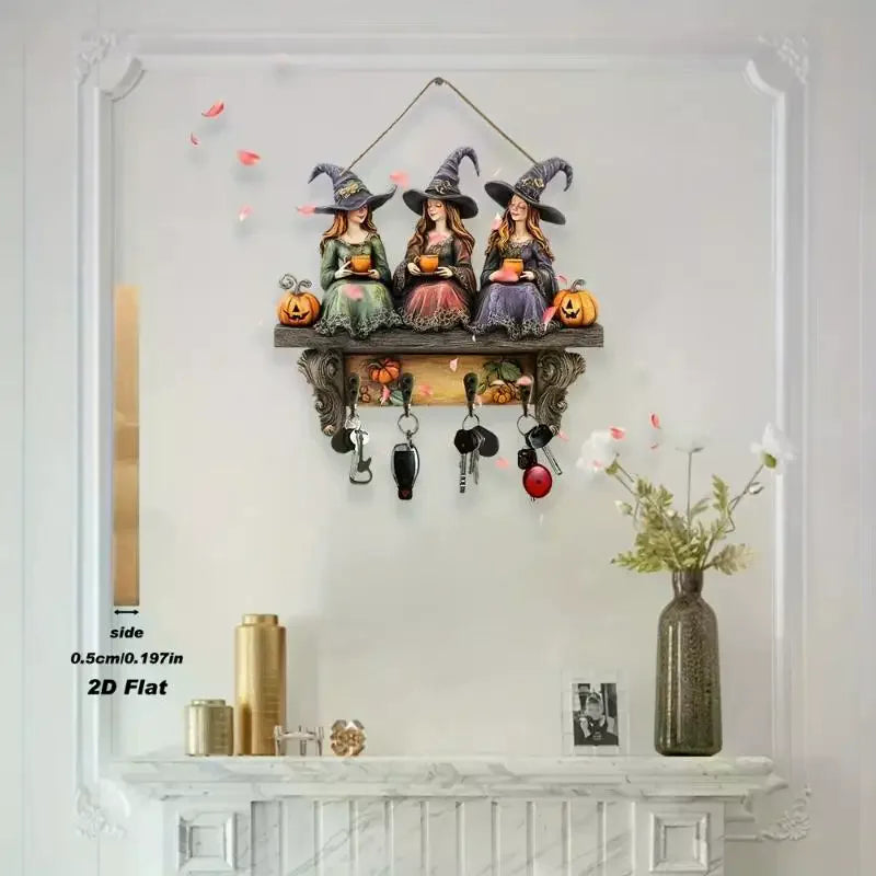 Ornament Decorativ din Lemn — Halloween & Sărbători, Set Cadou pentru Interior & Exterior