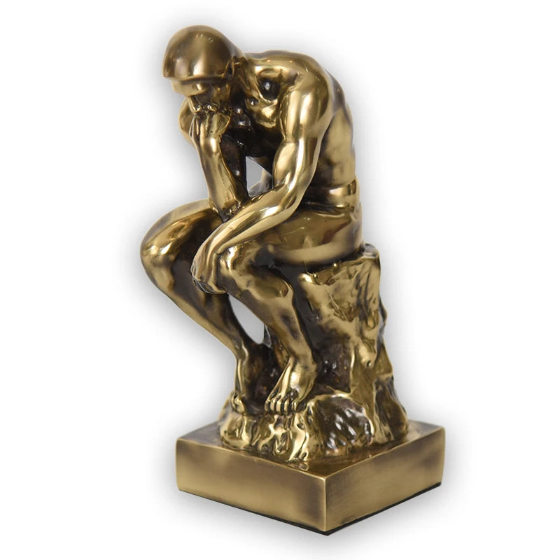 Sculptură Decorativă "Gânditorul" în Stil Rodin — Figurină din Rășină pentru Living și Birou