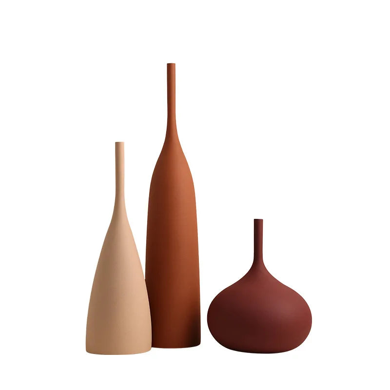 Vază Ceramică Handmade — Stil Retro Wabi-Sabi din Porțelan Alb pentru Living & Decor