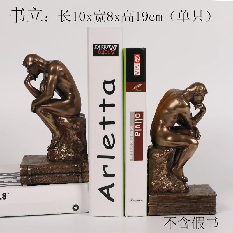Sculptură Decorativă "Gânditorul" în Stil Rodin — Figurină din Rășină pentru Living și Birou