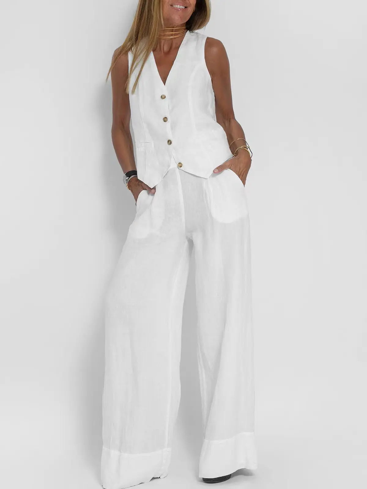 Set Damă Vestă + Pantaloni - Ținută Elegantă Casual