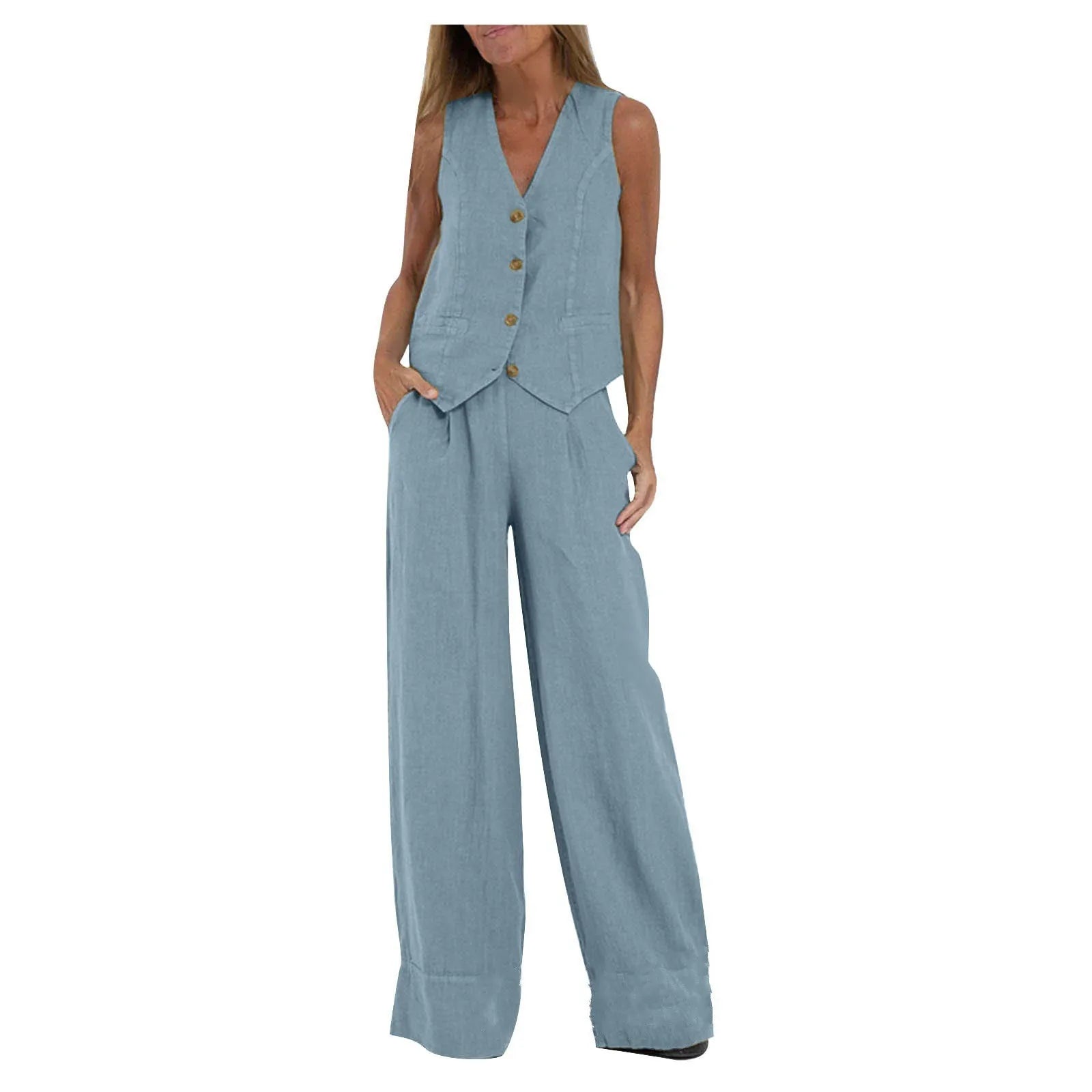 Set Damă Vestă + Pantaloni - Ținută Elegantă Casual
