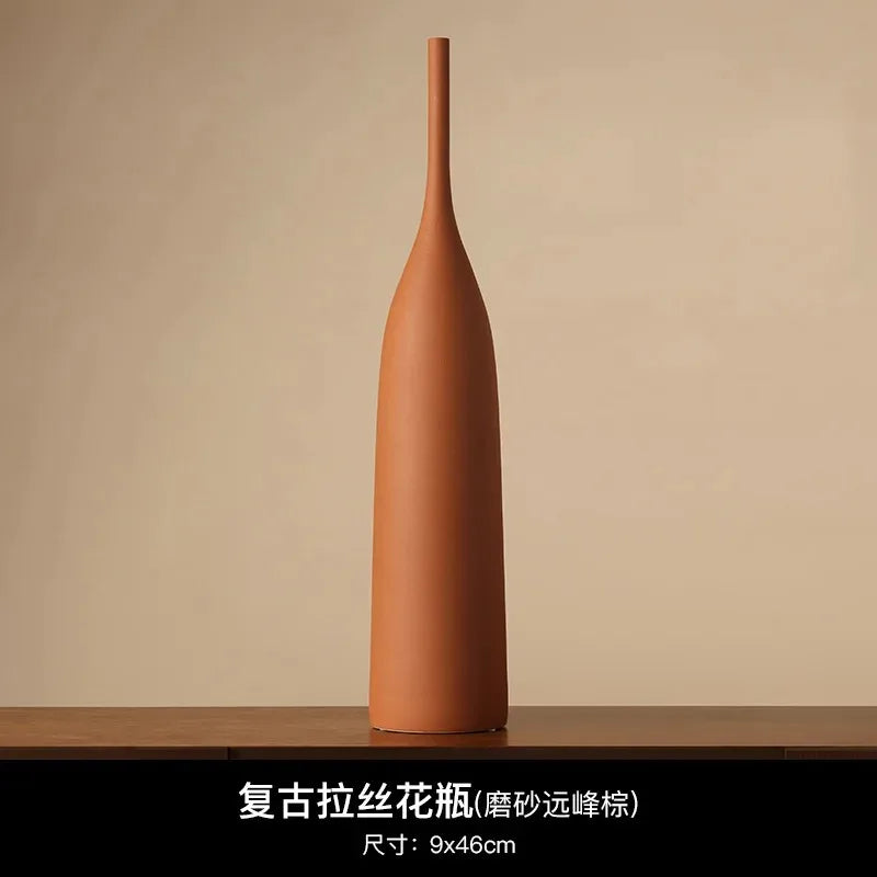 Vază Ceramică Handmade — Stil Retro Wabi-Sabi din Porțelan Alb pentru Living & Decor