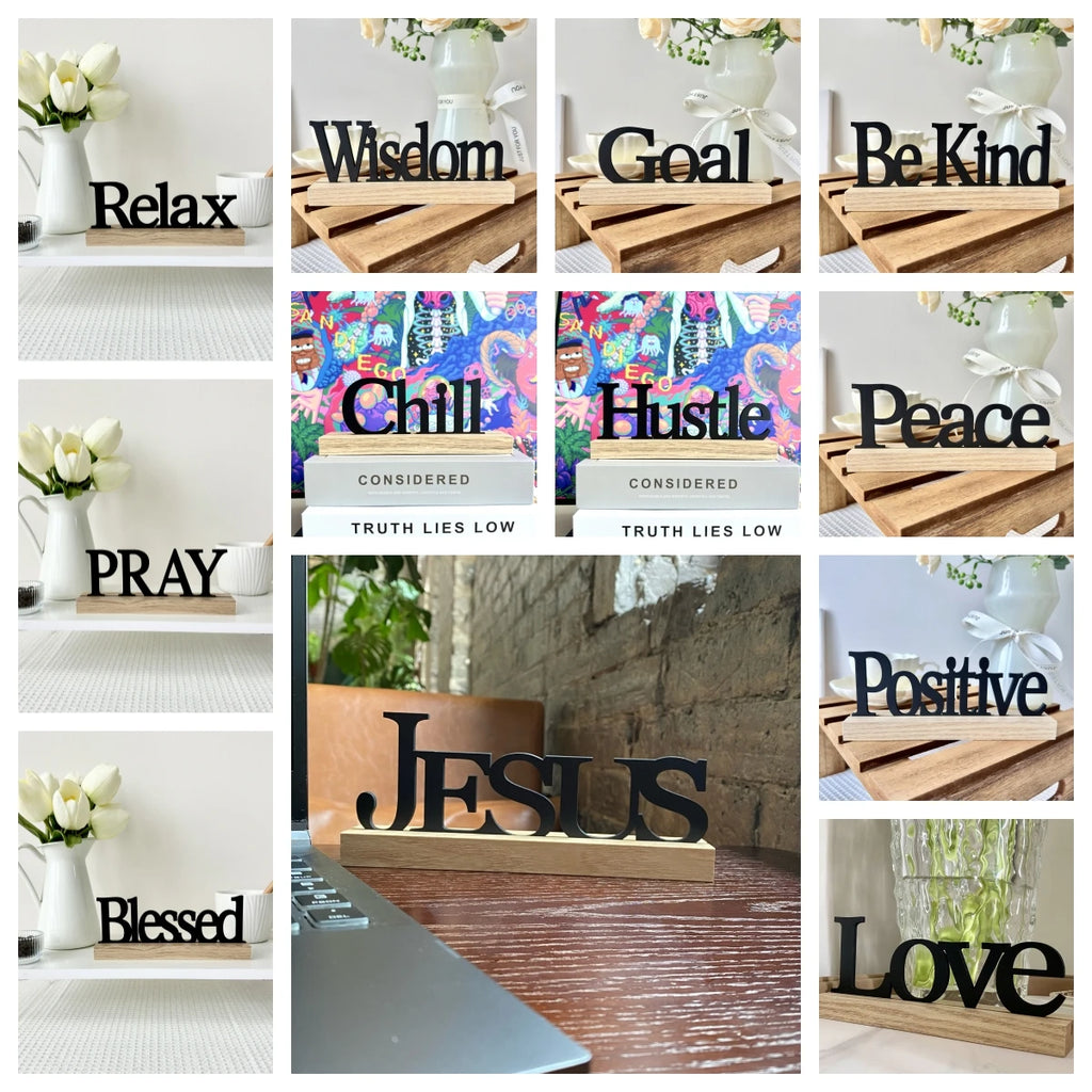Plăcuță Decorativă din Lemn cu Inscripție — Decor Rustic pentru Bucătărie, Living și Baie