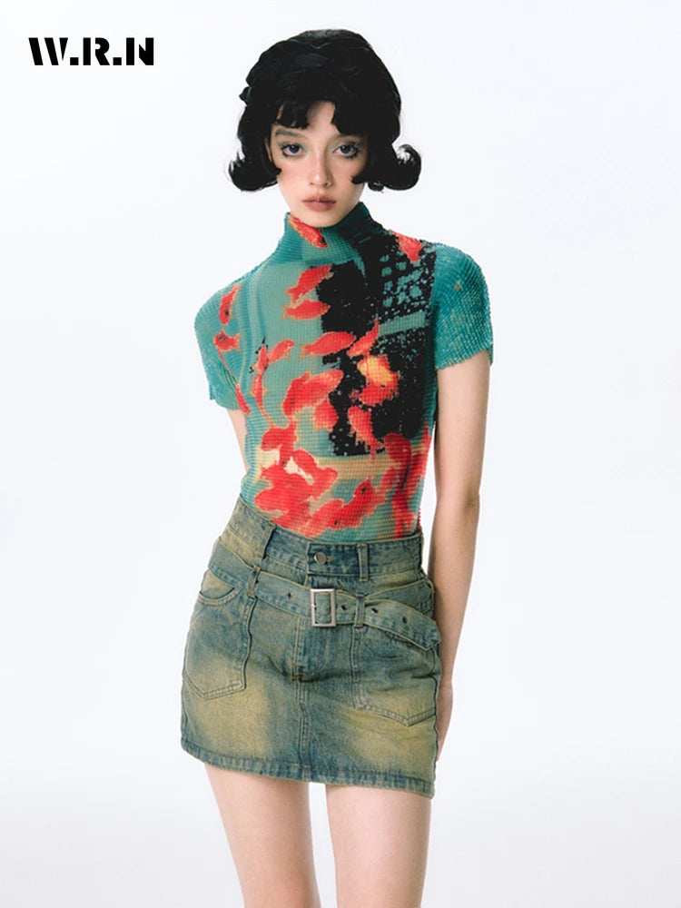 Tricou Bodycon Tie Dye pentru Femei — Model Colorat