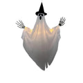 Fantomă Luminoasă cu Pălărie de Vrăjitor — Decorațiune Halloween Suspendată