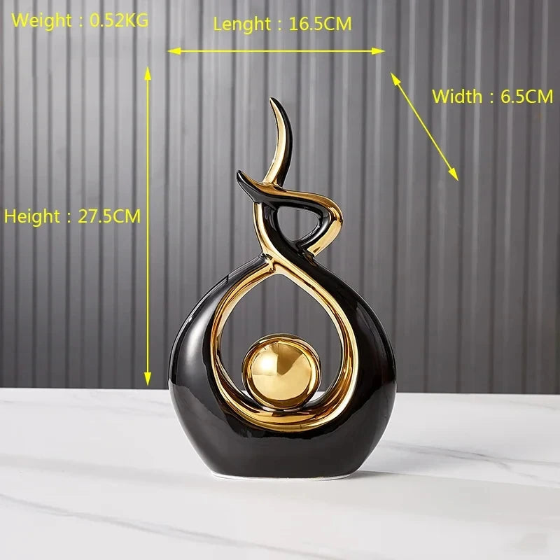 Figurină Ceramică Nordică — Sculptură Înger Retro Feng Shui pentru Living & Birou