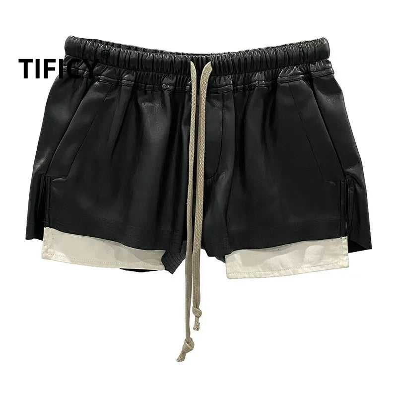Short din Piele PU pentru Femei — Buzunare, Versatil, Negru & Maro