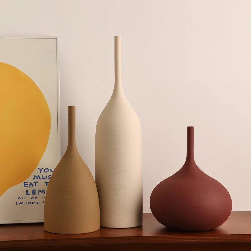 Vază Ceramică Handmade — Stil Retro Wabi-Sabi din Porțelan Alb pentru Living & Decor