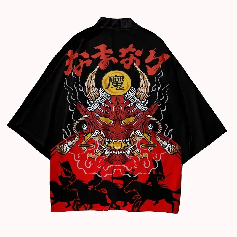 Kimono Haori Tradițional Japonez — Unisex, Stil Samurai & Anime Streetwear, Vară